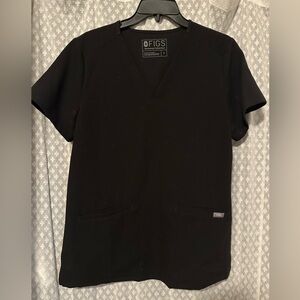 Figs Casma Three-Pocket Scrub Top, Size Small S, Black